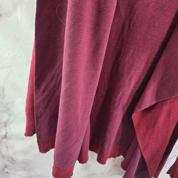 Cabi Sweater Womens Large Red Cardigan Two Tone Open Cotton 3479 - Picture 9 of 11